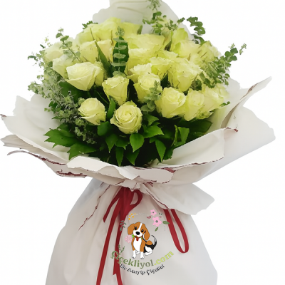 41 Beyaz Gül Buketi 