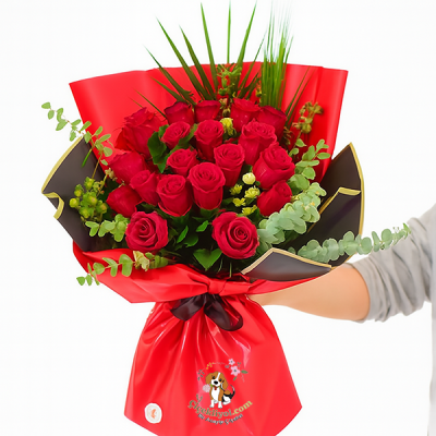 21 Kırmızı Gül Buketi 